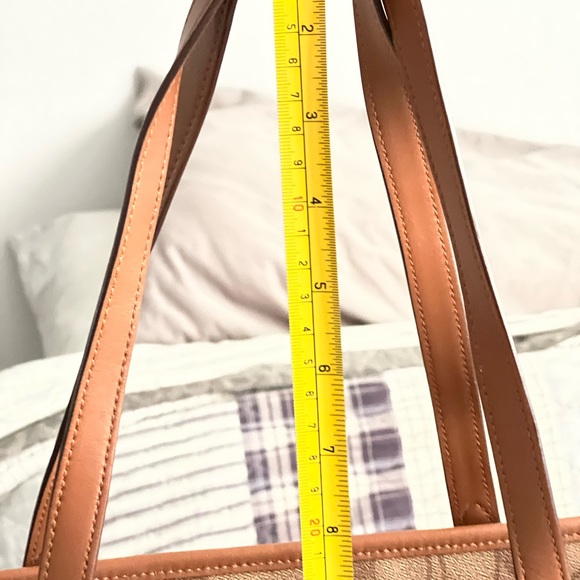 Coach Signature PVC Zip Top Tote - Khaki & Saddle - Picture 10 of 10